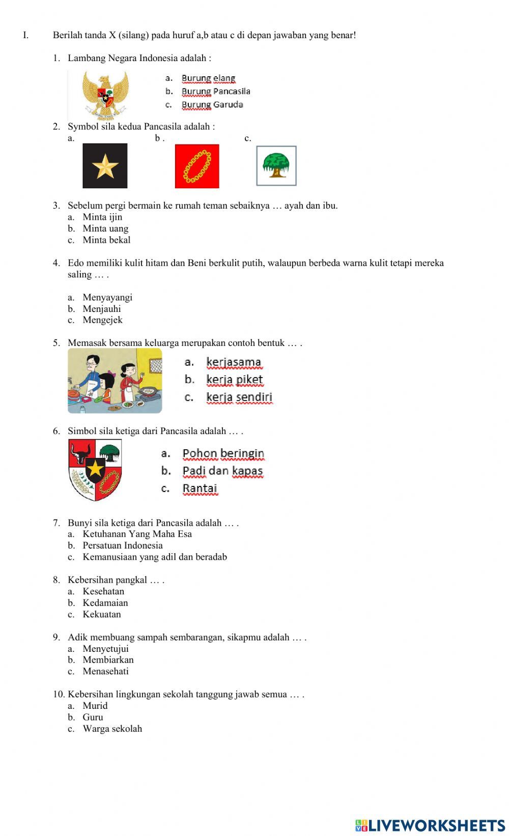 contoh soal pkn kelas 10 bab 1