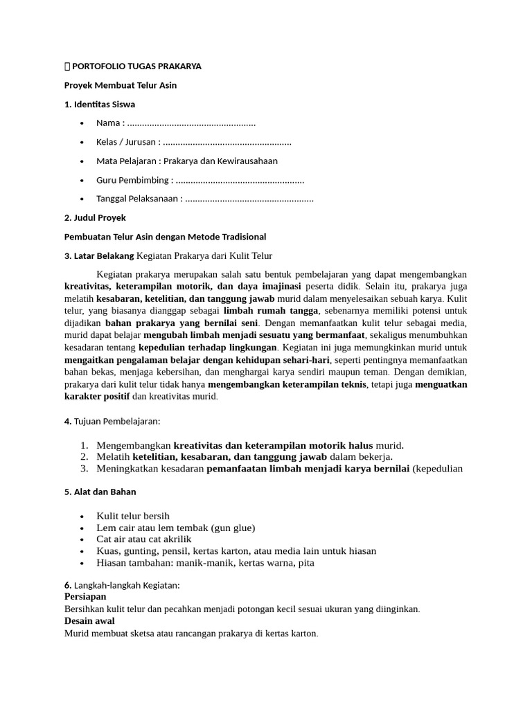 Portofolio Tugas Prakarya PDF